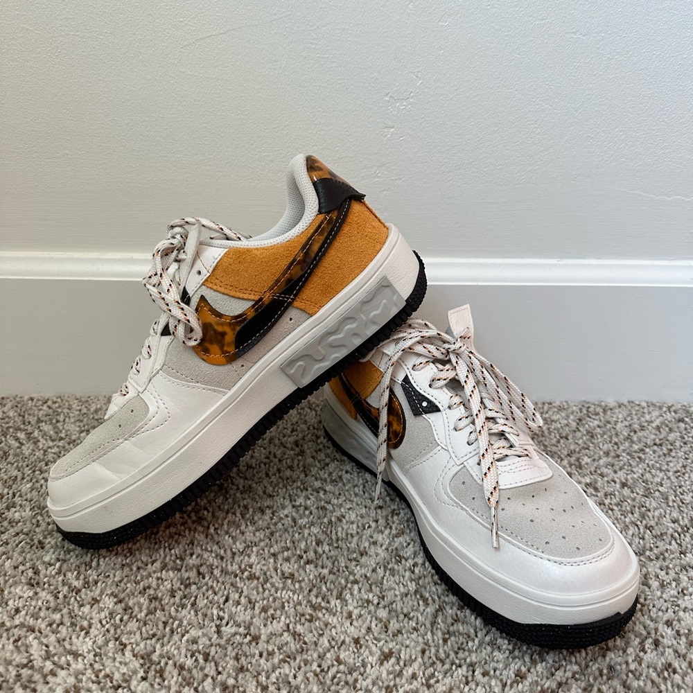 Nike Air Force 1 Fontanka Tortoise Shell Swoosh Sneaker Women's 8